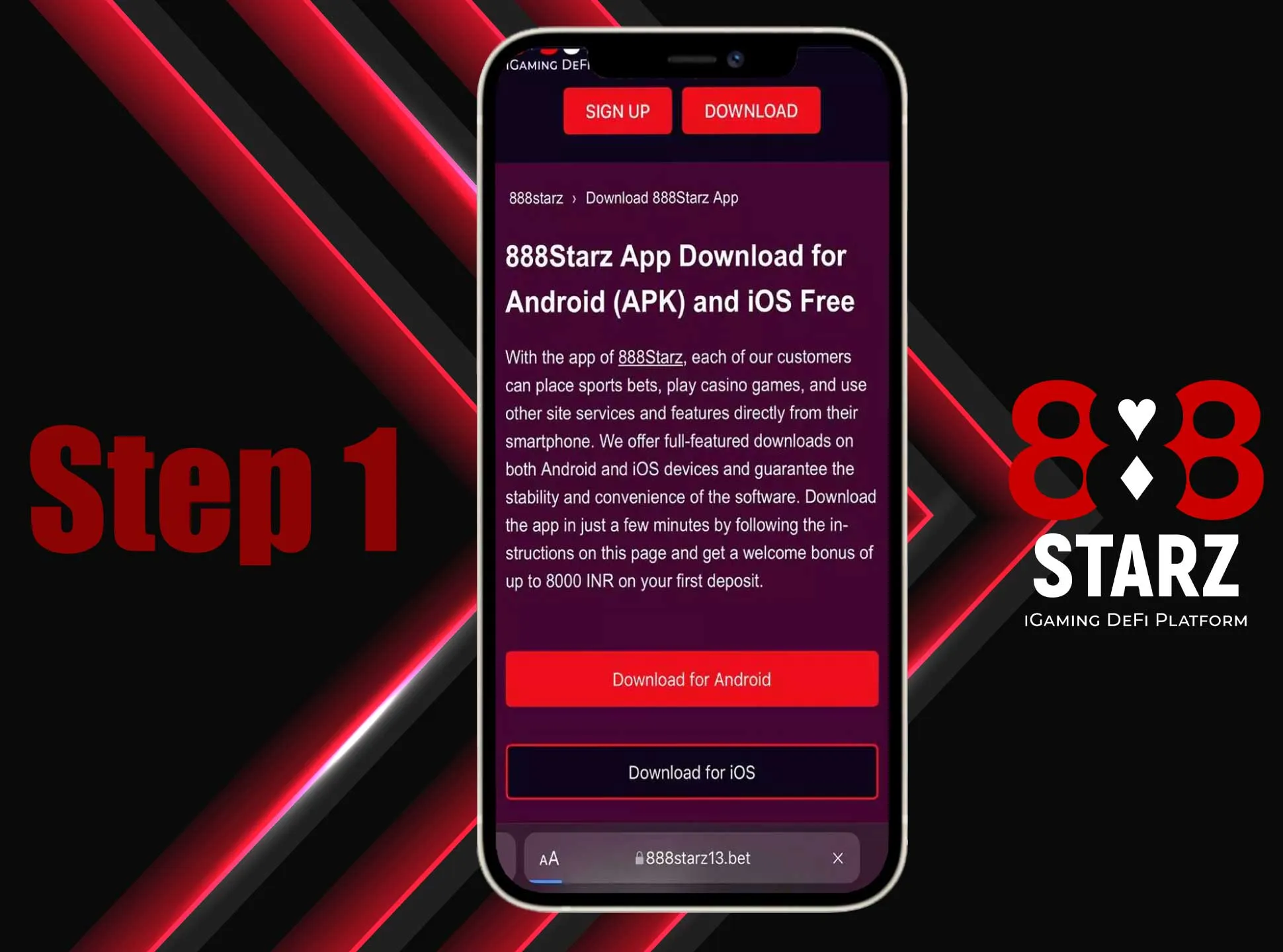 Easily install the 888starz app for iOS